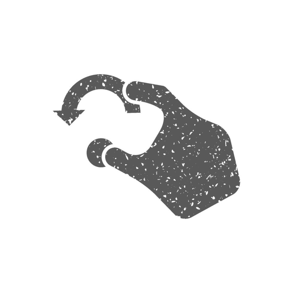 doigt geste icône dans grunge texture. ancien style vecteur illustration.