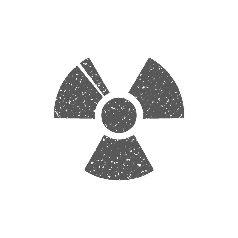 radioactif symbole icône dans grunge texture vecteur illustration