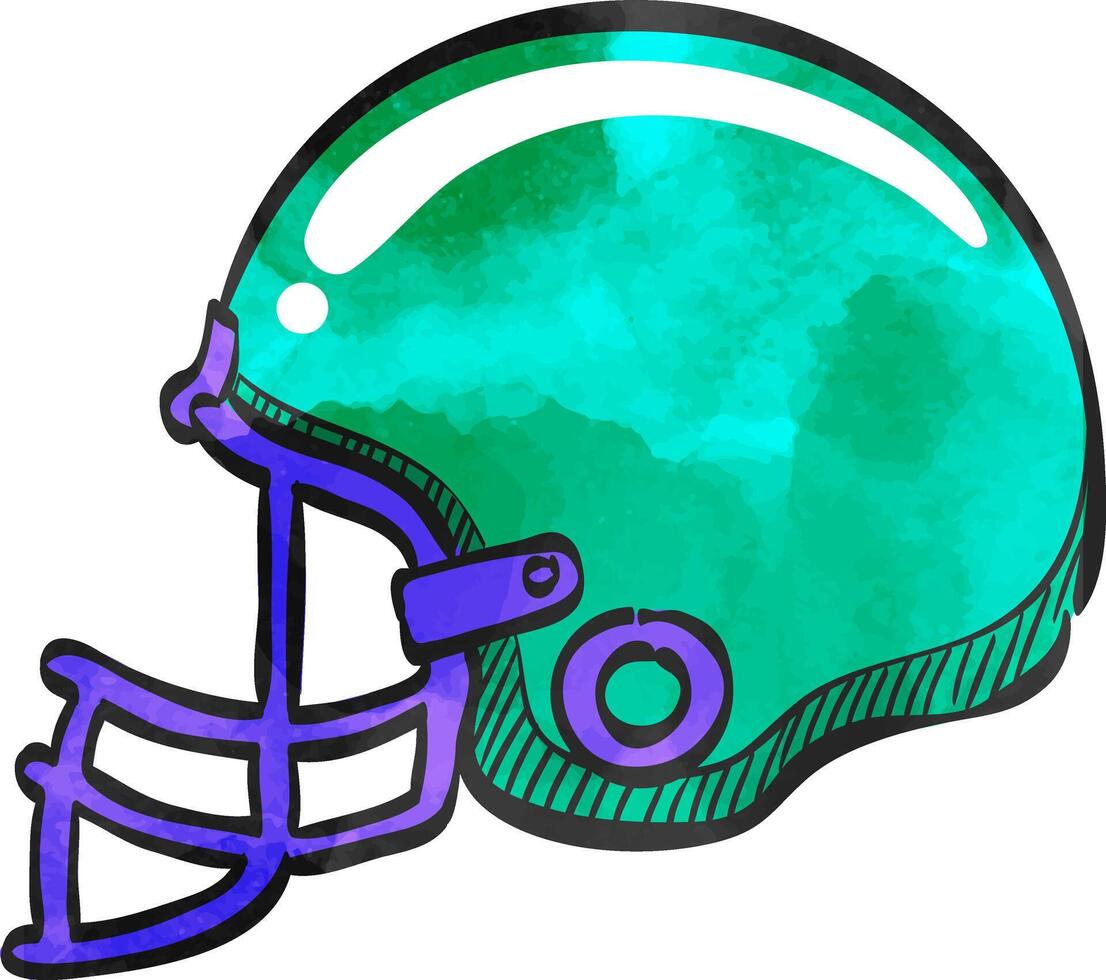 Football casque icône dans Couleur dessin. sport américain centre retour protection vecteur