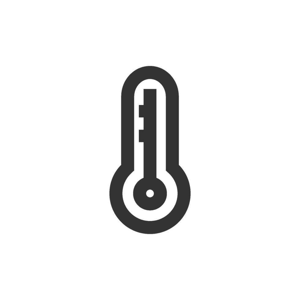 thermomètre icône dans épais contour style. noir et blanc monochrome vecteur illustration.