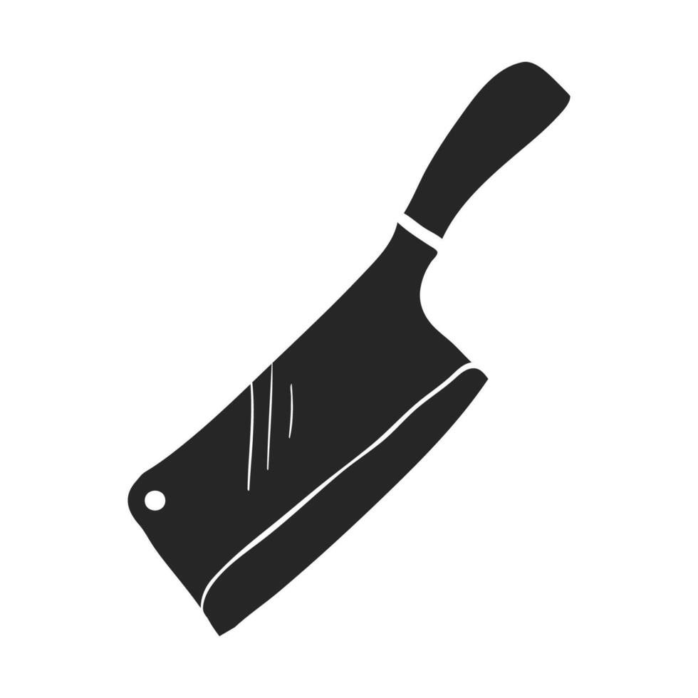 main tiré Boucher couteau vecteur illustration