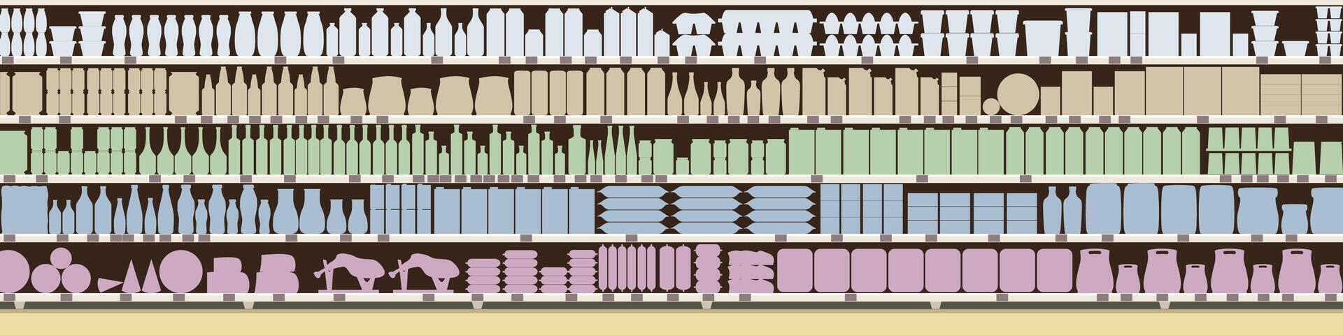 étagères de repas silhouette vecteur