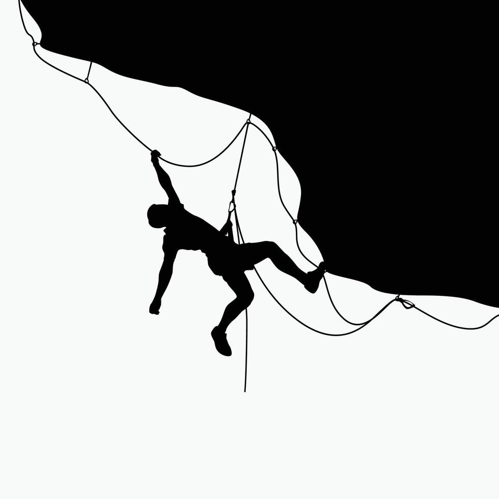 grimpeur silhouette image vecteur