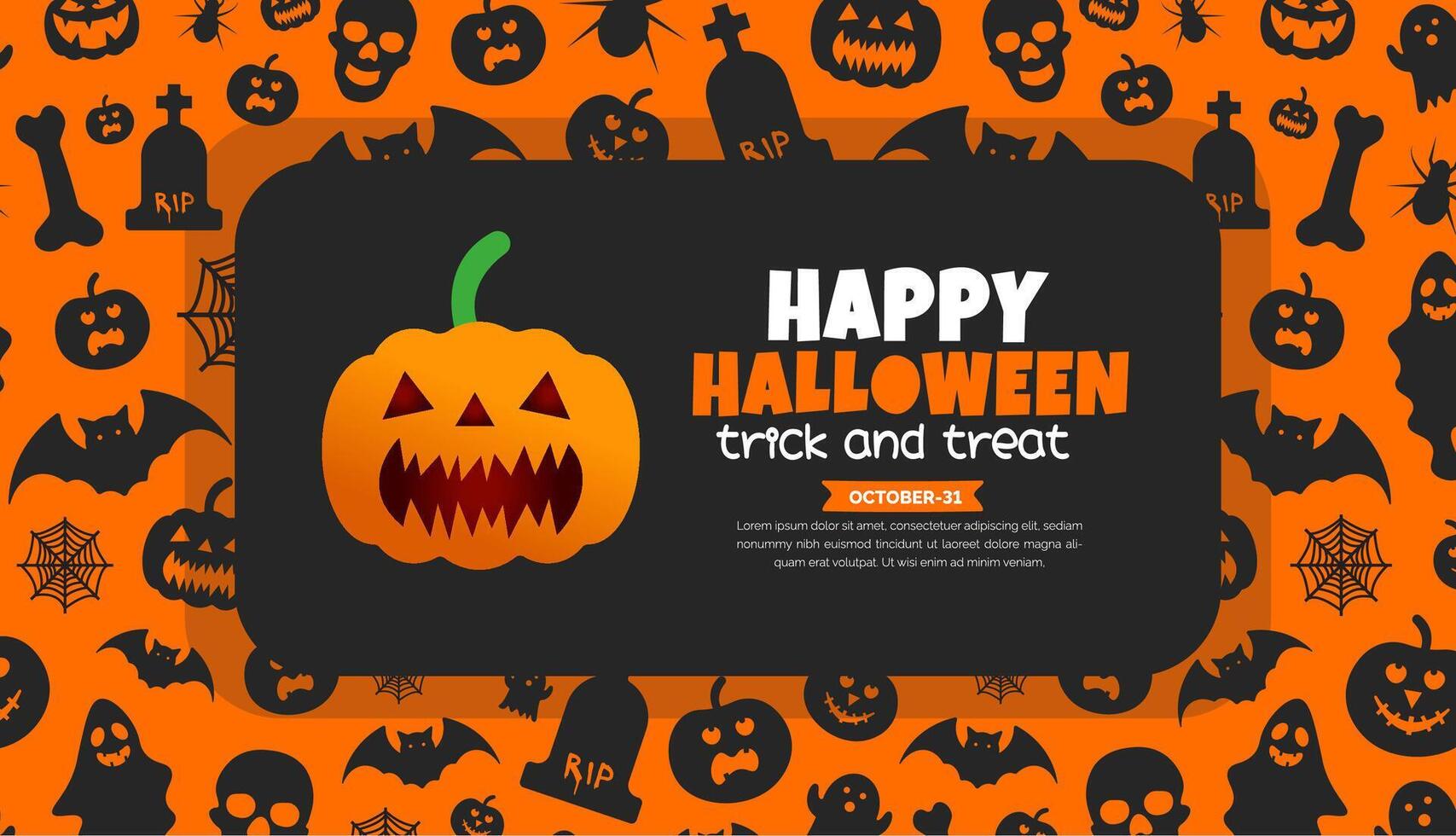 31 octobre content Halloween modèle Contexte conception avec citrouilles. utilisation à arrière-plan, bannière, placard, fête invitation carte, livre couverture et affiche conception modèle. vecteur