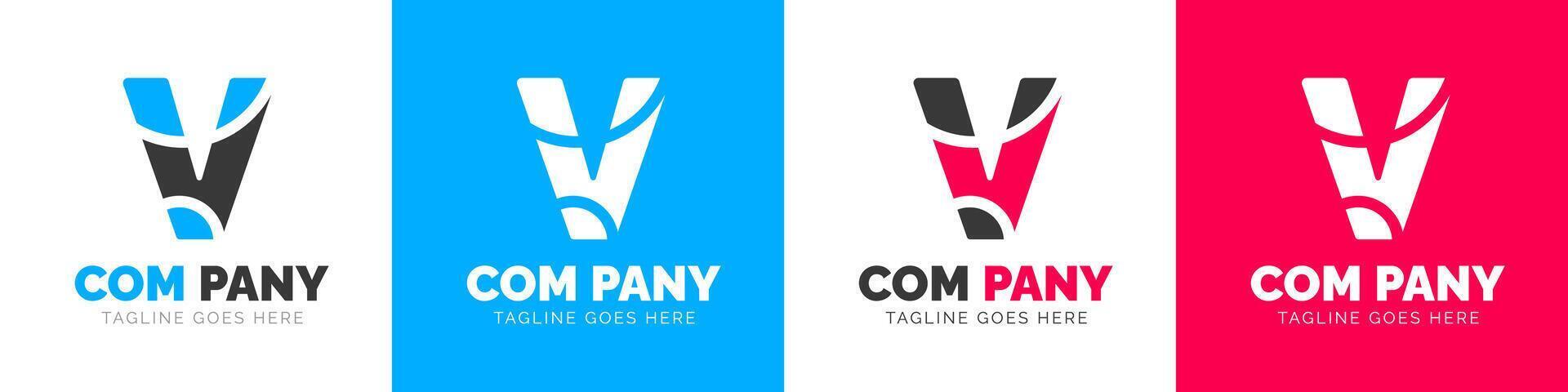 entreprise moderne affaires Créatif minimal entreprise lettre v logo icône vecteur conception modèle ensemble.