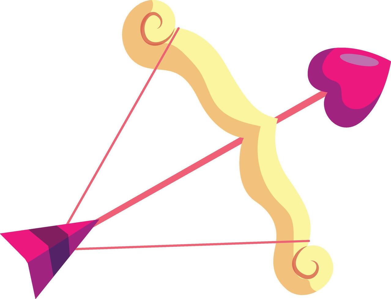 dessin animé Cupidon arc avec La Flèche cœur vecteur