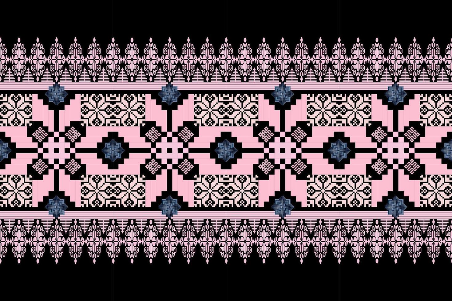 floral pixel art modèle sur blanc arrière-plan.géométrique ethnique Oriental broderie vecteur illustration.pixel stylé, abstrait fond, croix point.design pour texture, tissu, tissu, écharpe, table coureur.