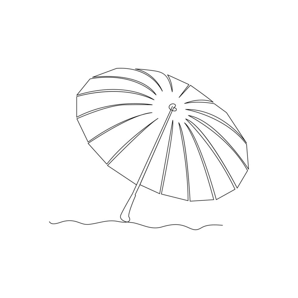 vecteur continu Célibataire doublure art illustration de parapluie concept de sécurité