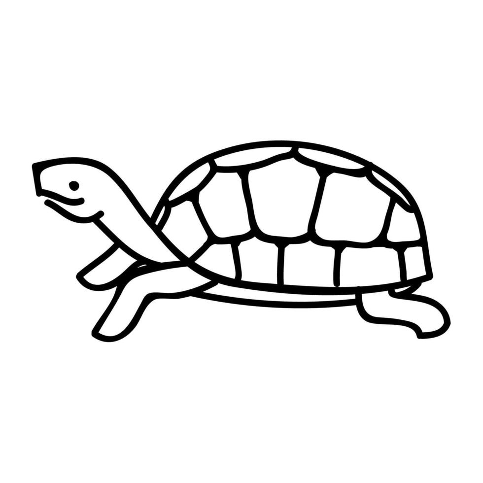 tortue. animal reptile animal de compagnie. main tiré vecteur illustration. modifiable ligne accident vasculaire cérébral.
