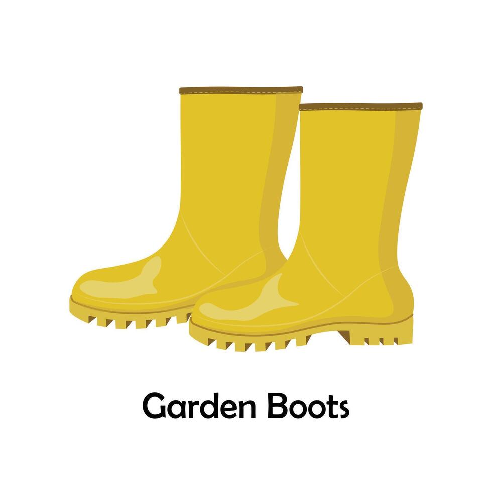 jardin bottes plat vecteur isolé sur blanc Contexte. jardinage outils. travail outils. jardin chaussures.
