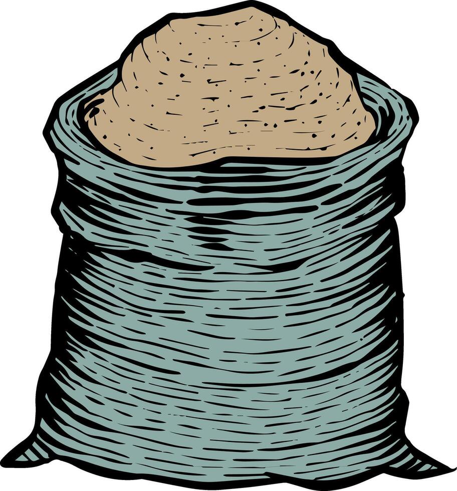 sac de grain icône style Couleur vecteur illustration