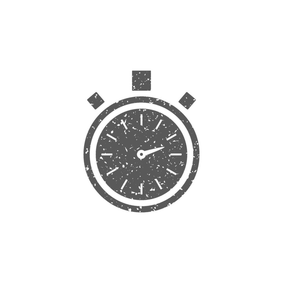 chronomètre icône dans grunge texture vecteur illustration