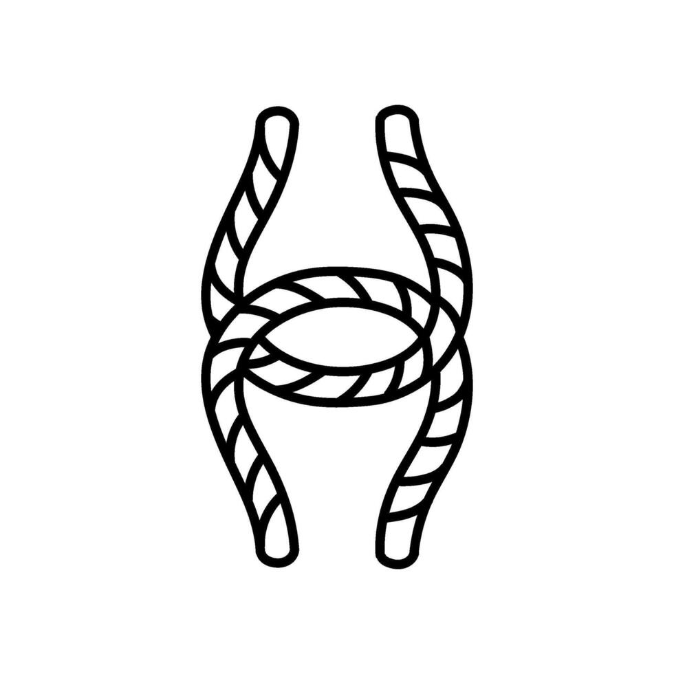 corde nœud icône. main tiré vecteur illustration. modifiable ligne accident vasculaire cérébral.