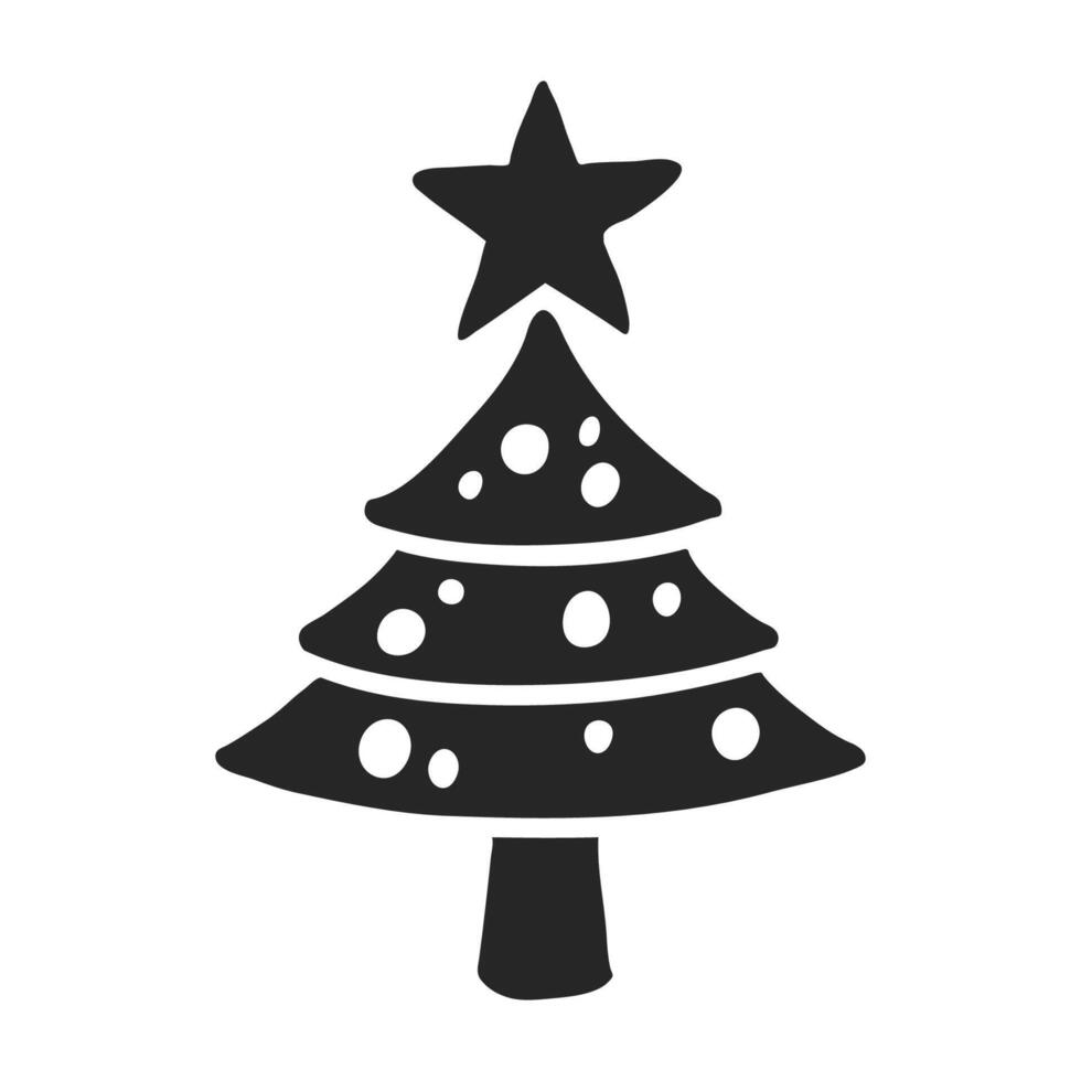 main tiré Noël arbre vecteur illustration