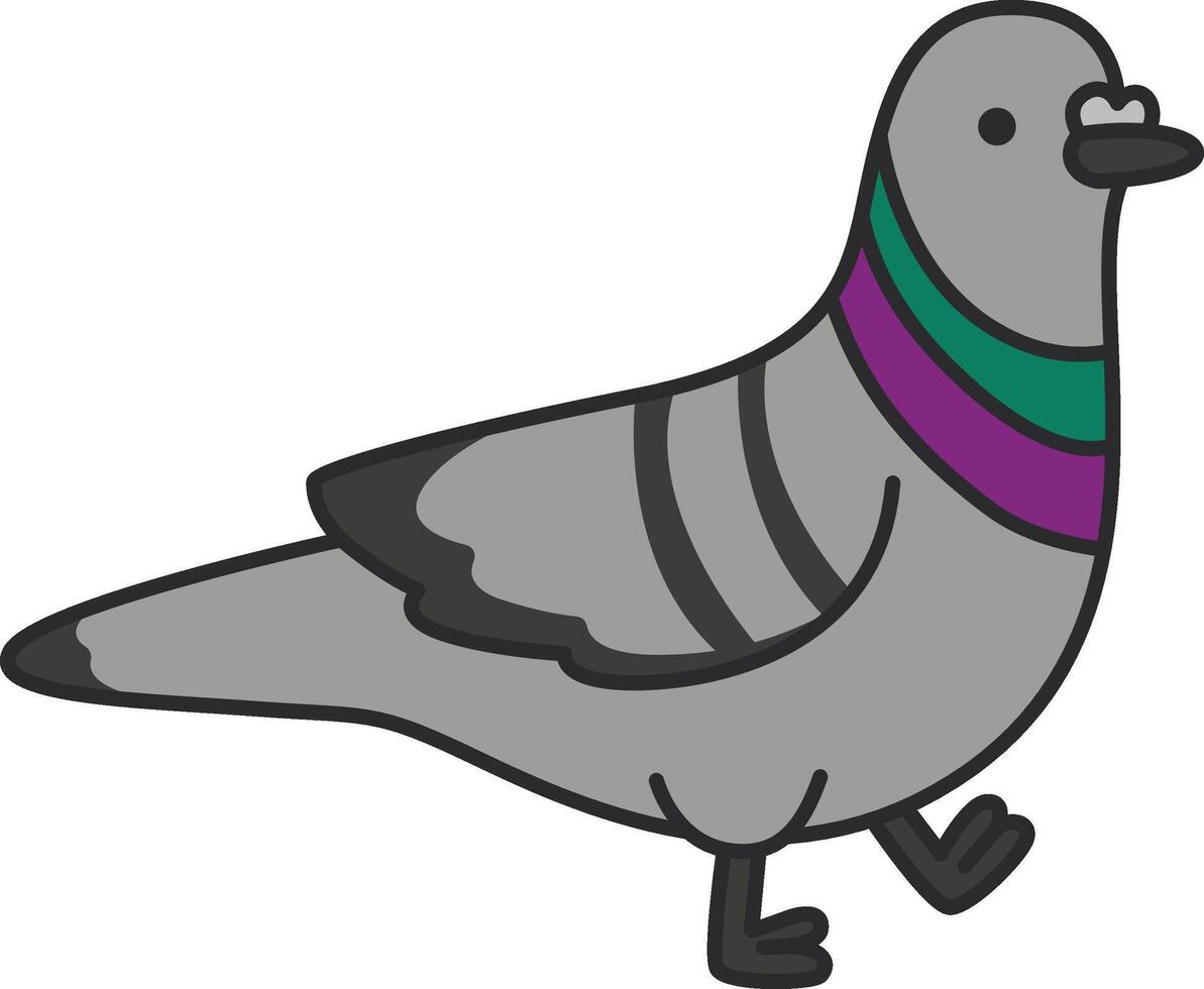 Pigeon icône dans plat Couleur style isolé sur blanc Contexte. oiseau symbole vecteur