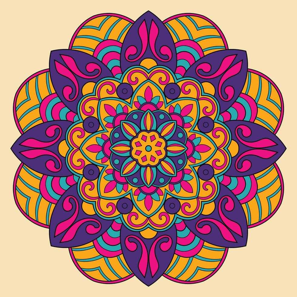 fleur rond ornemental géométrique napperon modèle, mandala vecteur illustration
