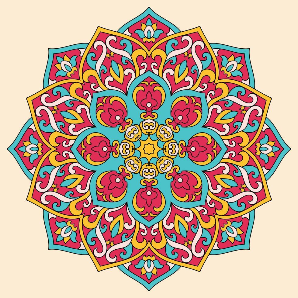 fleur mandala conception, vecteur illustration