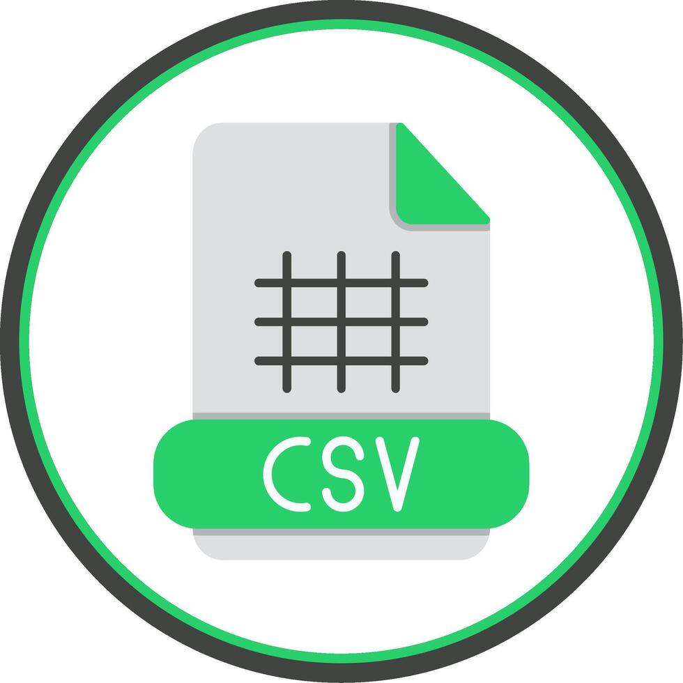 csv plat cercle icône vecteur