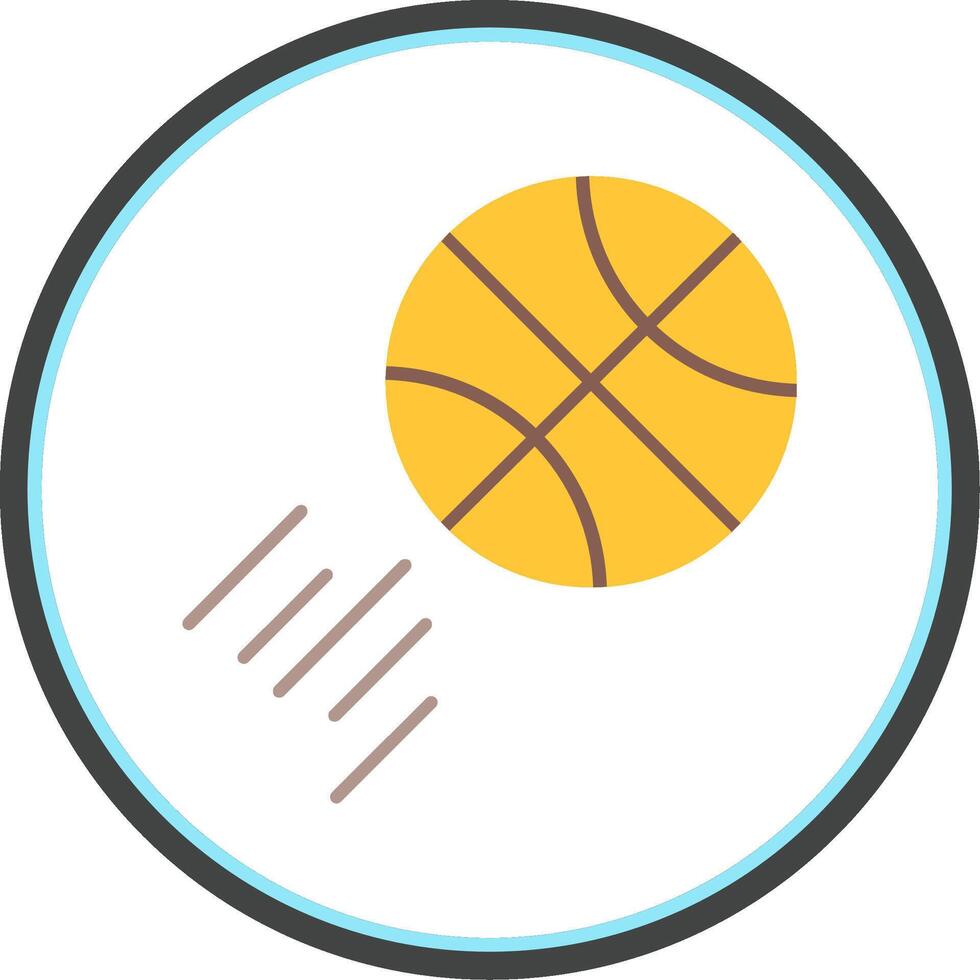 basketball plat cercle icône vecteur