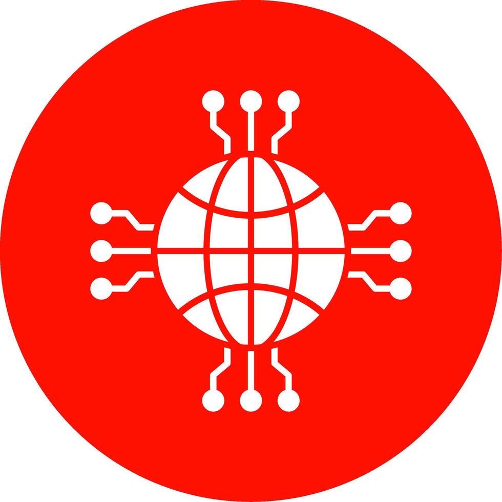 icône de cercle de glyphe de réseau vecteur