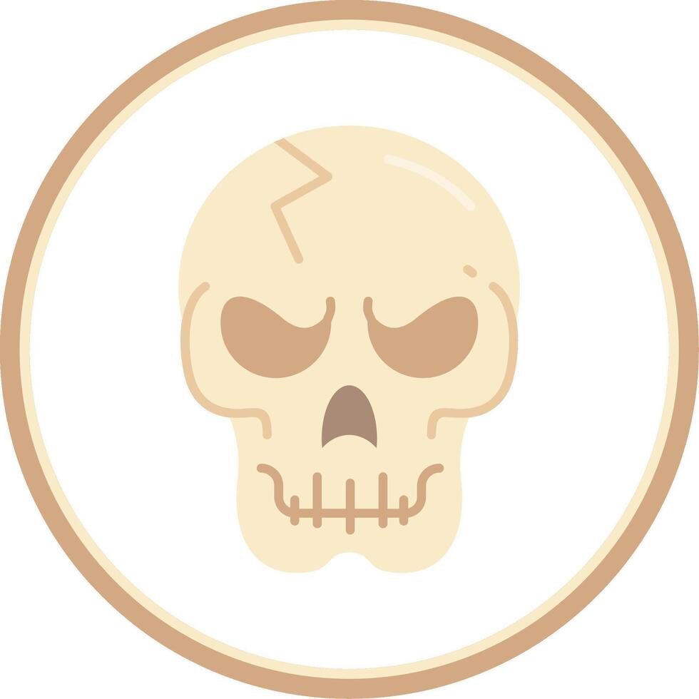 crâne plat cercle Uni icône vecteur
