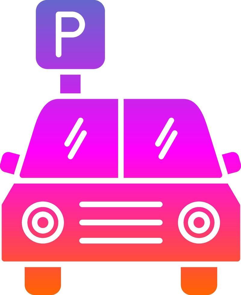parking glyphe pente icône vecteur