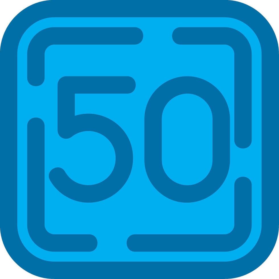 cinquante bleu ligne rempli icône vecteur