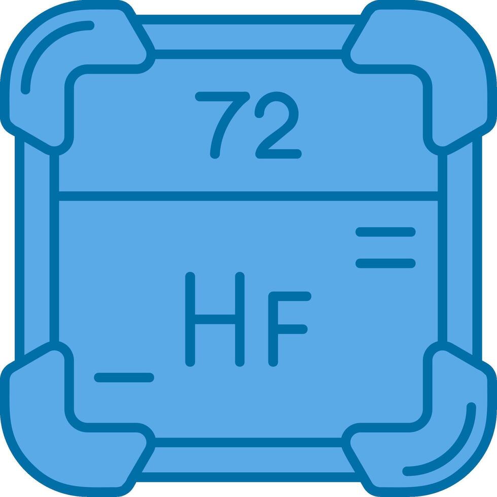 hafnium bleu ligne rempli icône vecteur