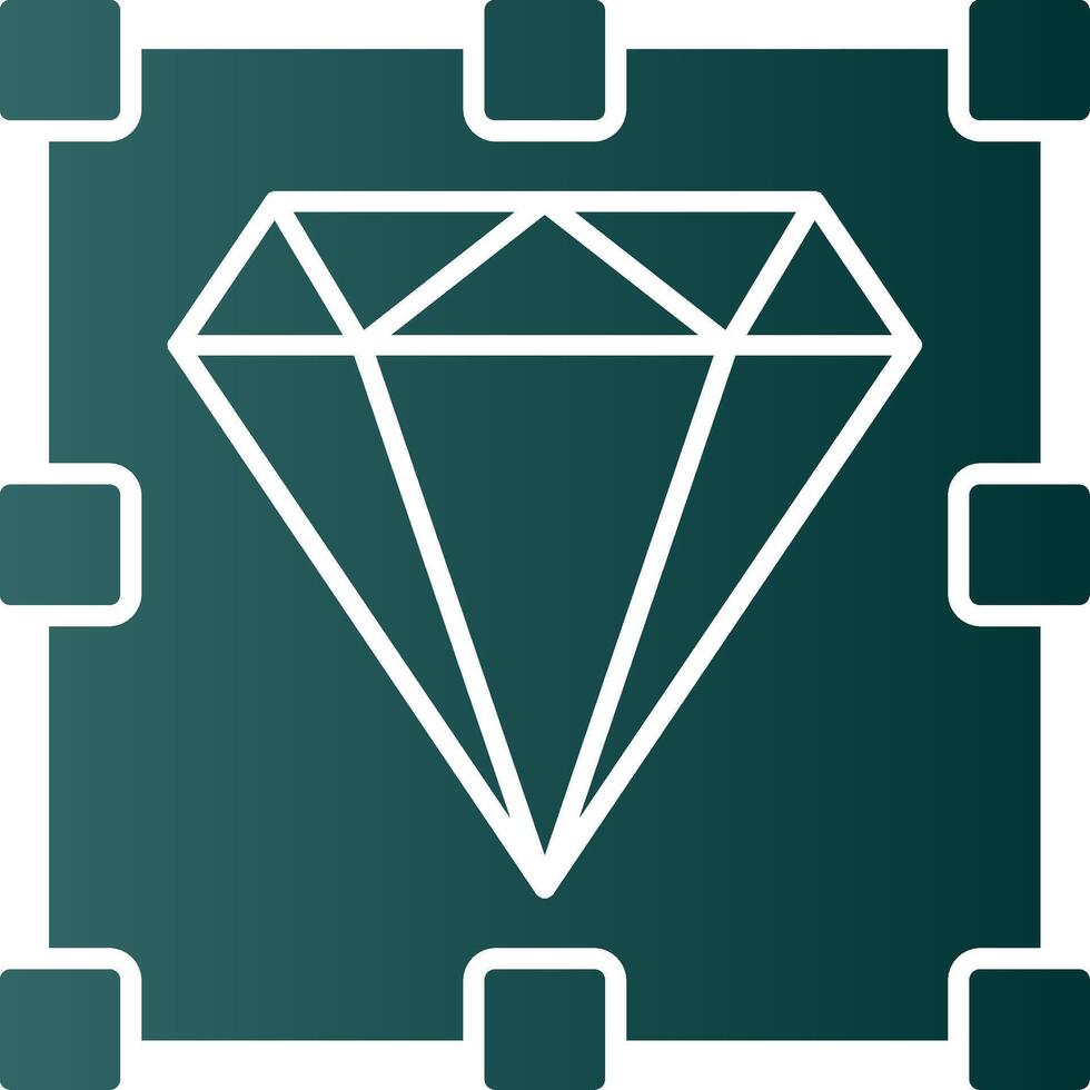 icône de dégradé de glyphe de diamant vecteur