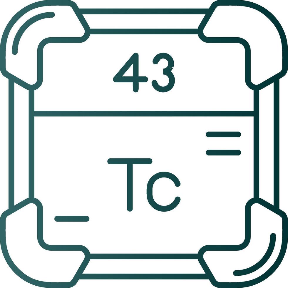 technétium ligne pente vert icône vecteur