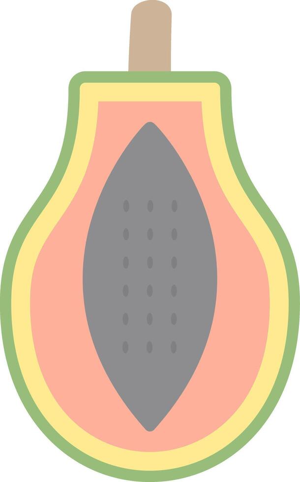Papaye plat lumière icône vecteur