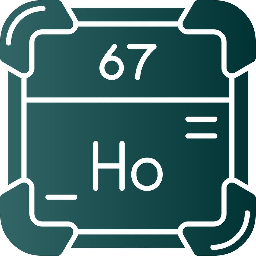 holmium glyphe pente vert icône vecteur