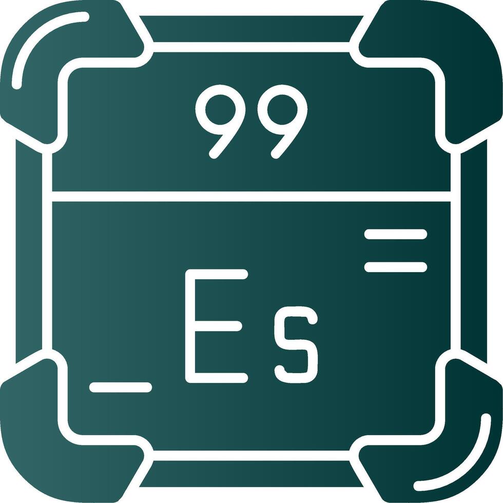 einsteinium glyphe pente vert icône vecteur