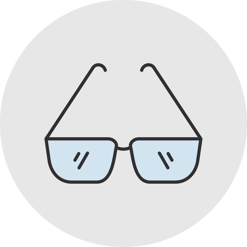 des lunettes ligne rempli lumière cercle icône vecteur