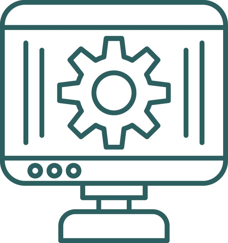 icône de dégradé de ligne de moniteur vecteur