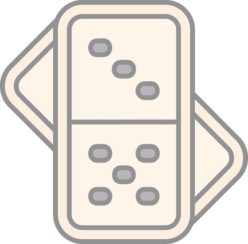 domino ligne rempli lumière icône vecteur