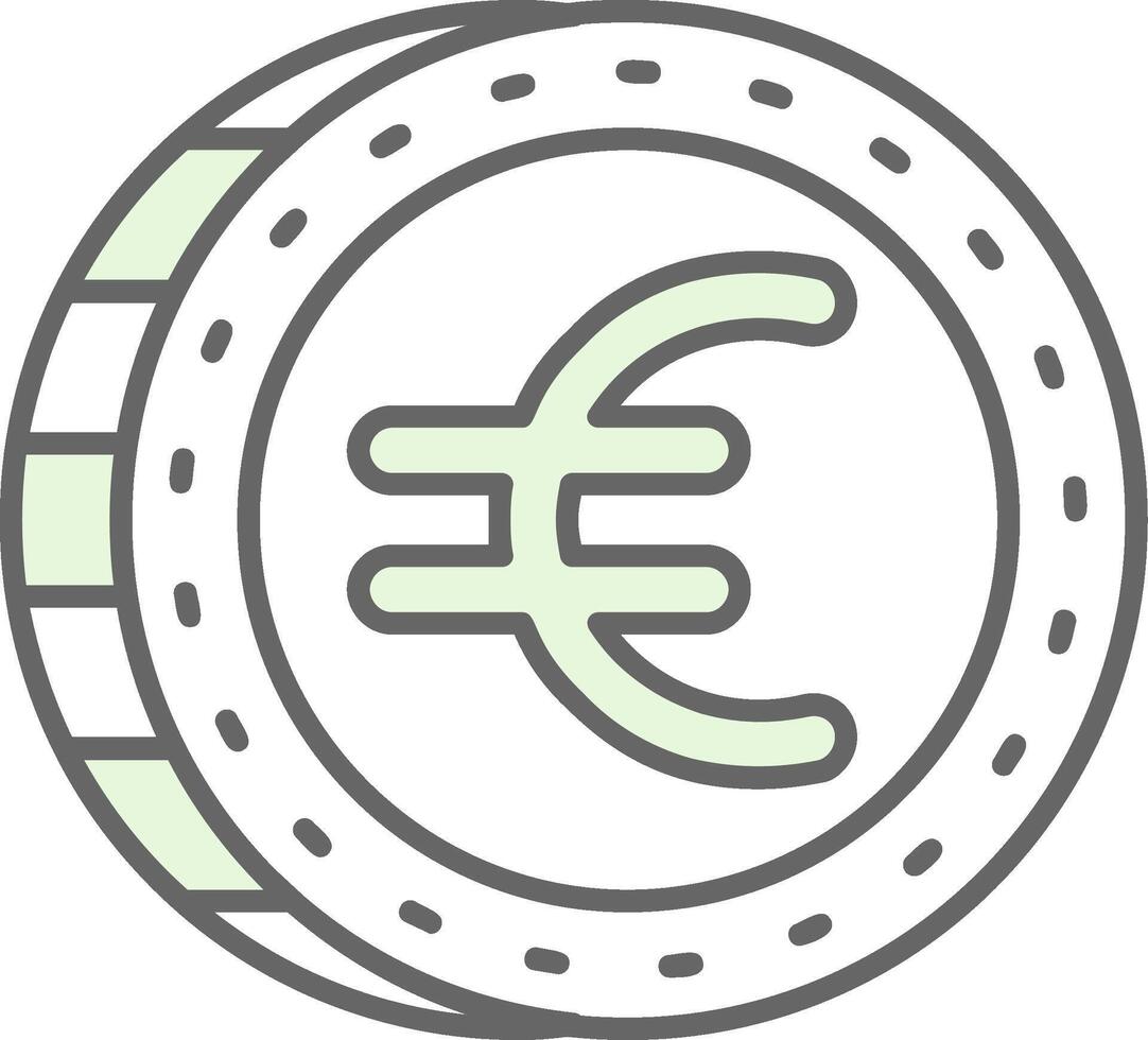 euro vert lumière fillay icône vecteur