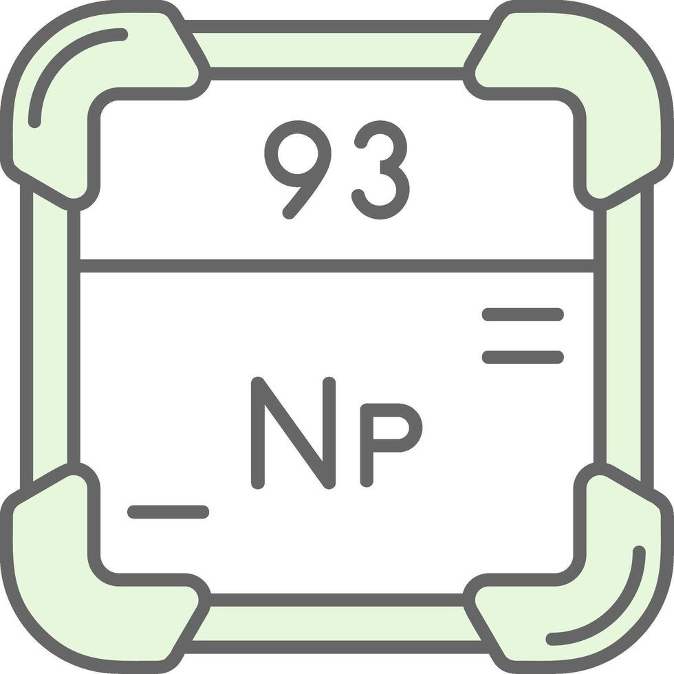 neptunium vert lumière fillay icône vecteur