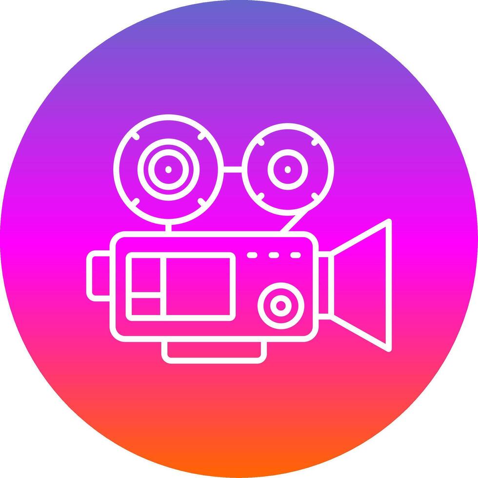 vidéo caméra ligne pente cercle icône vecteur