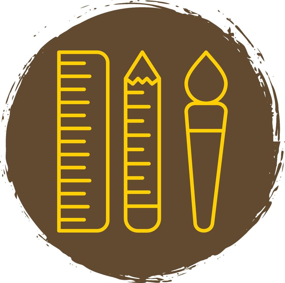 Éditer outils ligne cercle Jaune icône vecteur
