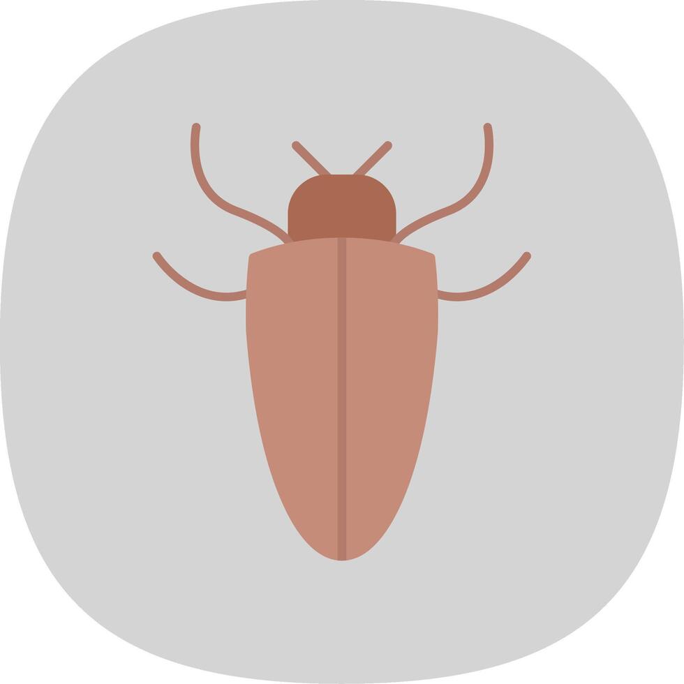 insecte plat courbe icône vecteur