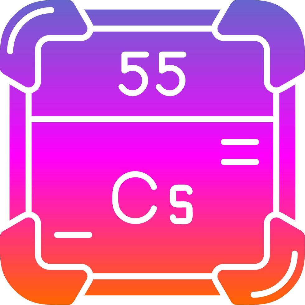 césium glyphe pente icône vecteur