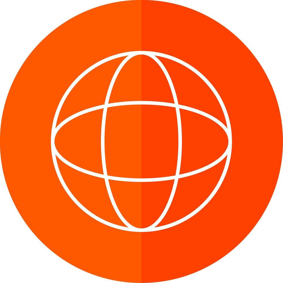 globe ligne rouge cercle icône vecteur