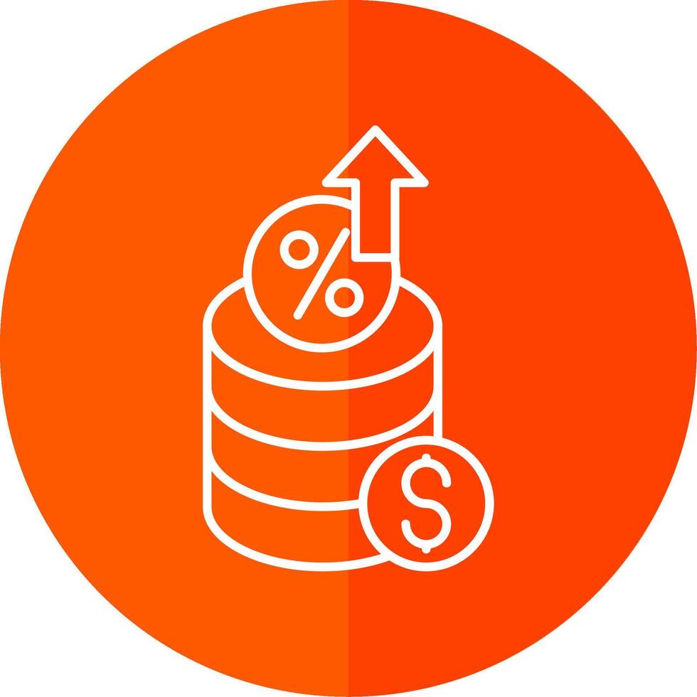 l'intérêt taux ligne rouge cercle icône vecteur