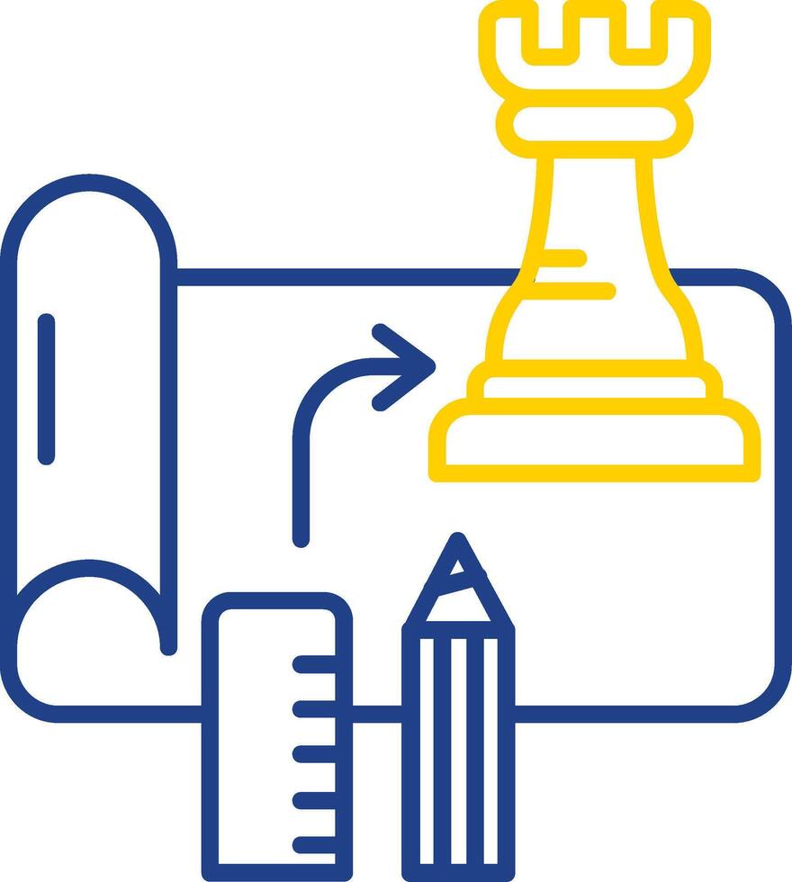 icône de couleur de ligne de stratégie deux vecteur
