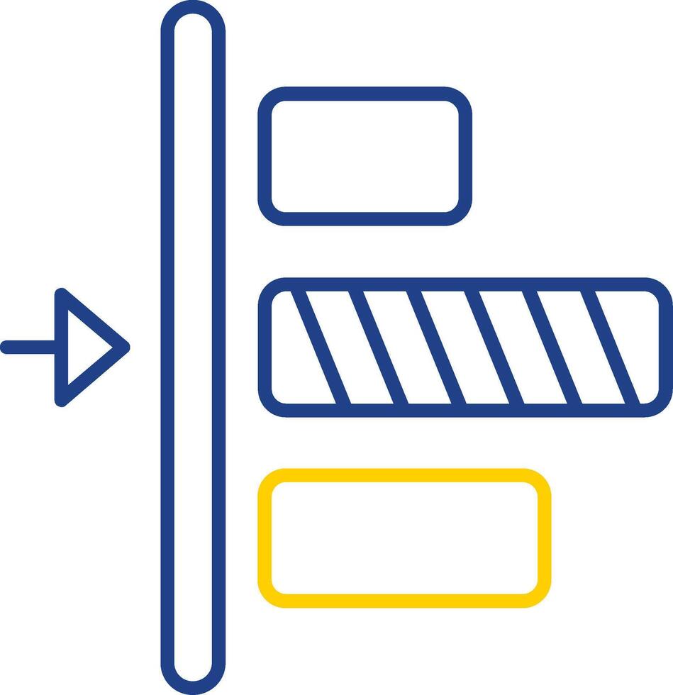 la gauche alignement ligne deux Couleur icône vecteur