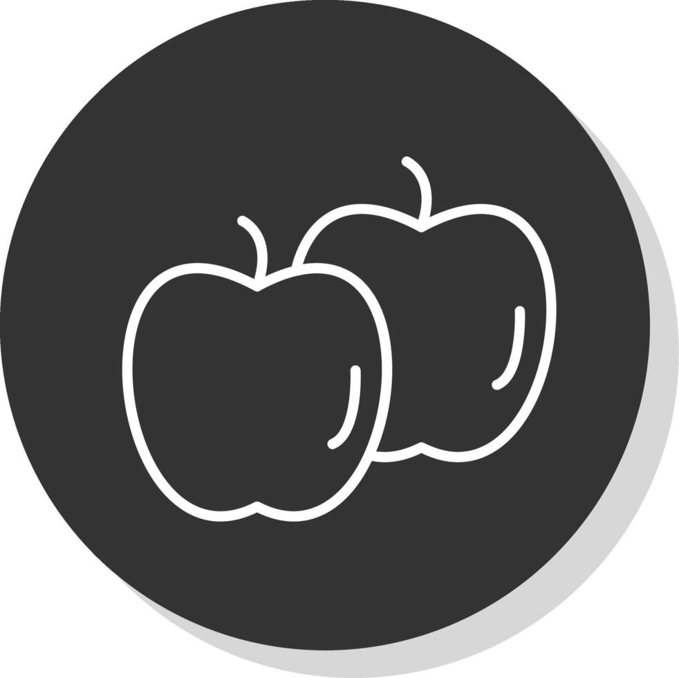 pommes ligne gris icône vecteur