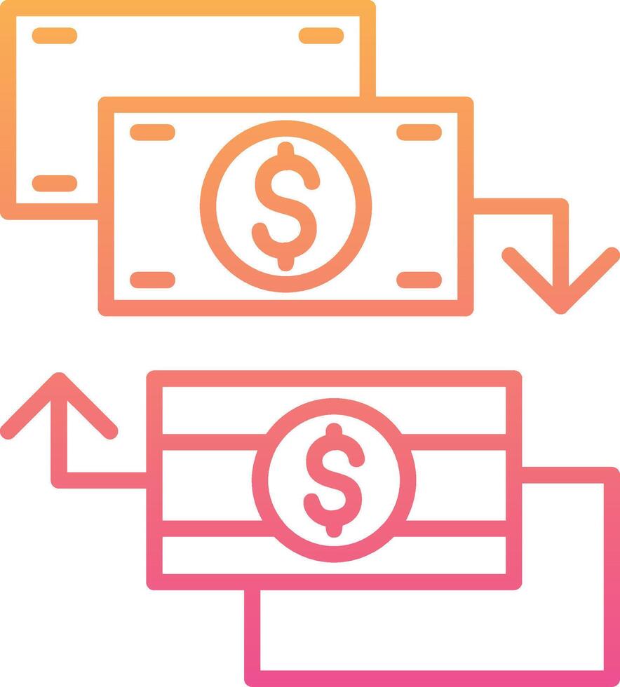 icône de vecteur d'échange d'argent
