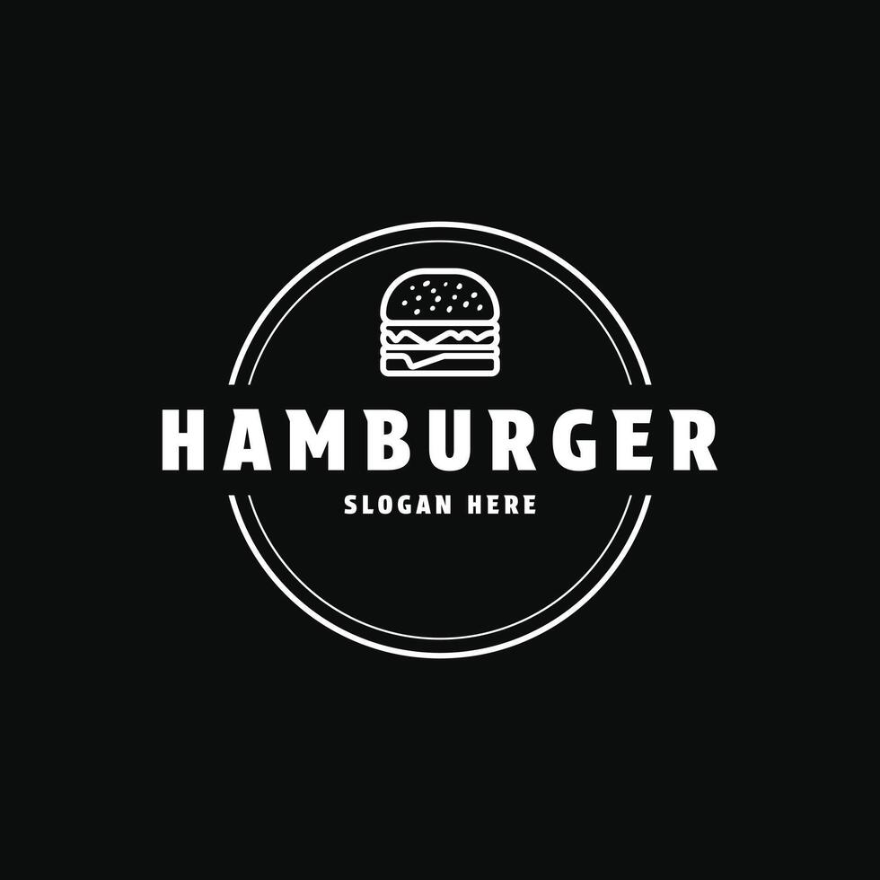 Hamburger logo conception ancien rétro style vecteur