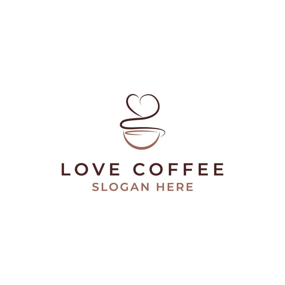 l'amour café logo conception concept pour affaires café magasin vecteur